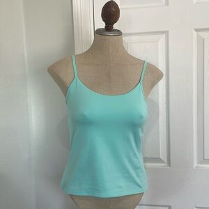 New York & company camisole adjustable spaghetti straps shelf bra turquoise M